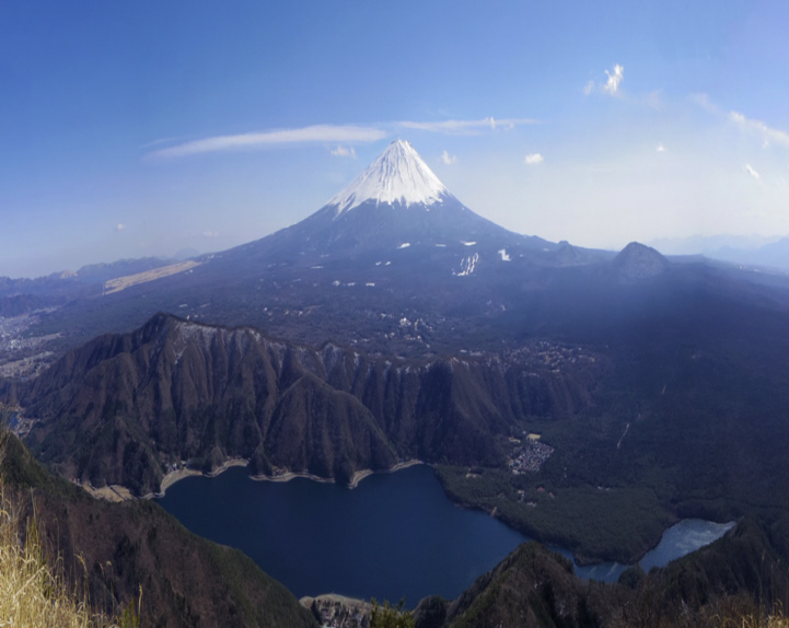 横幅を72.4％縮小した雪頭ヶ岳からの富士山